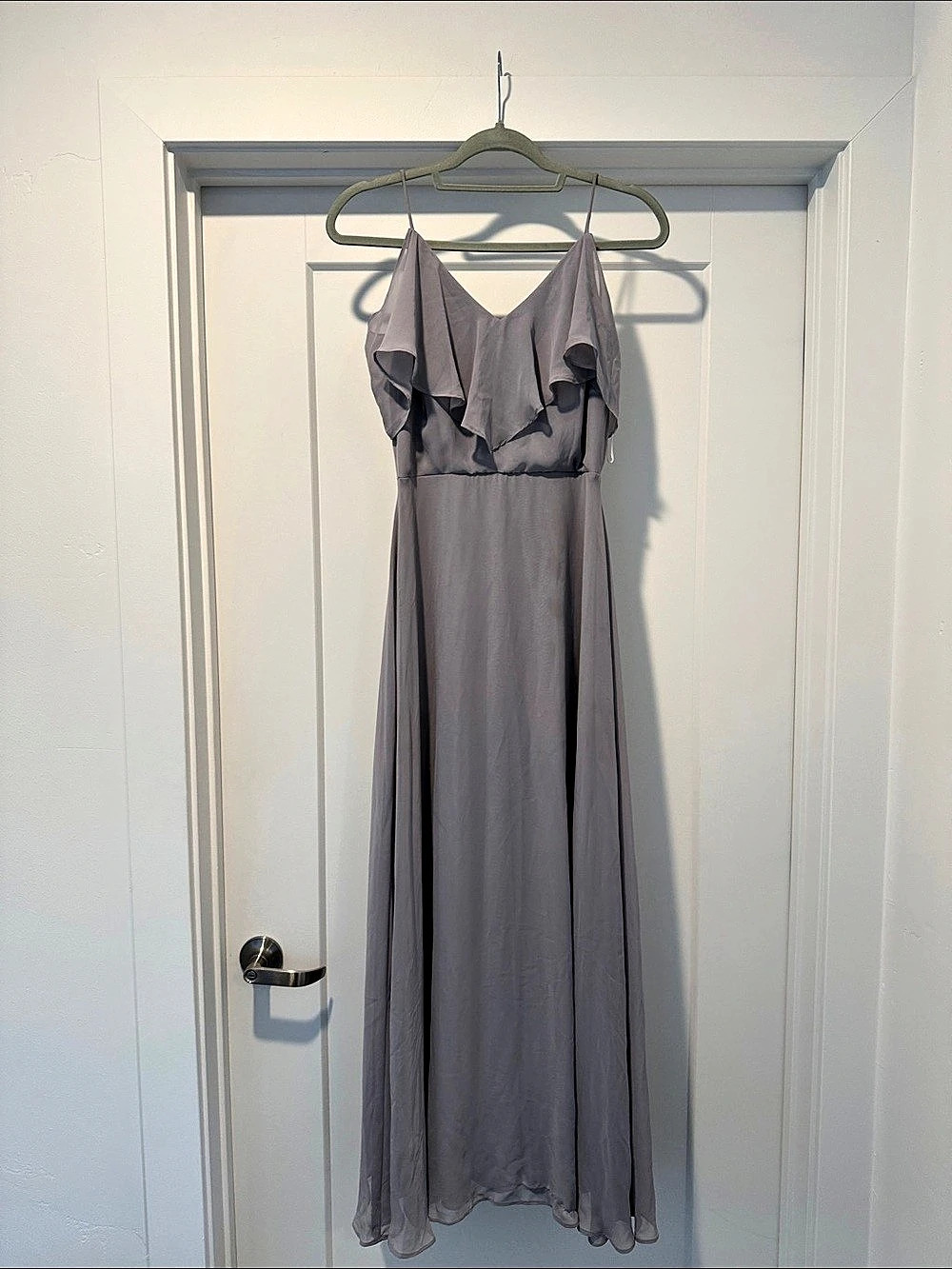 Ruffle Maxi Dress in gray Like New